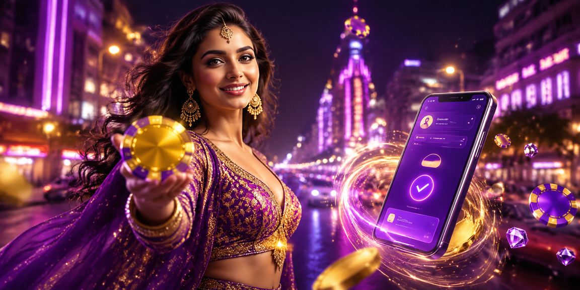 Young Indian woman using mobile casino app in Bangalore city