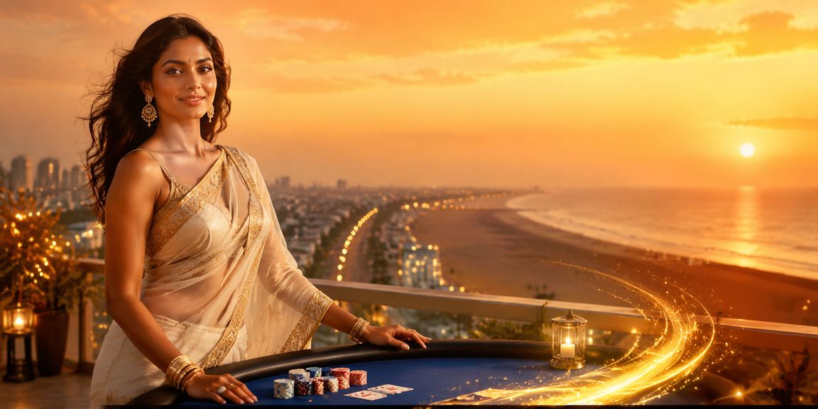 Indian woman enjoying online casino